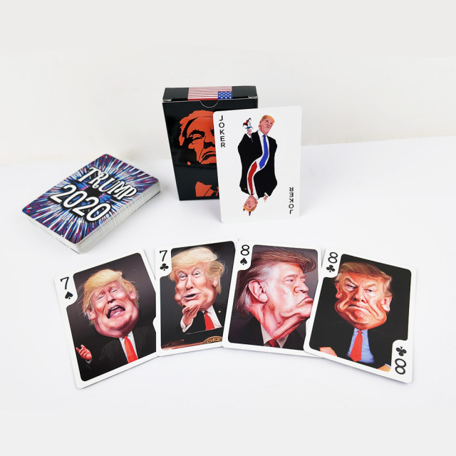 Caricatura engraçada do presidente dos EUA, Donald Trump, cartas de jogar pôquer personalizadas
