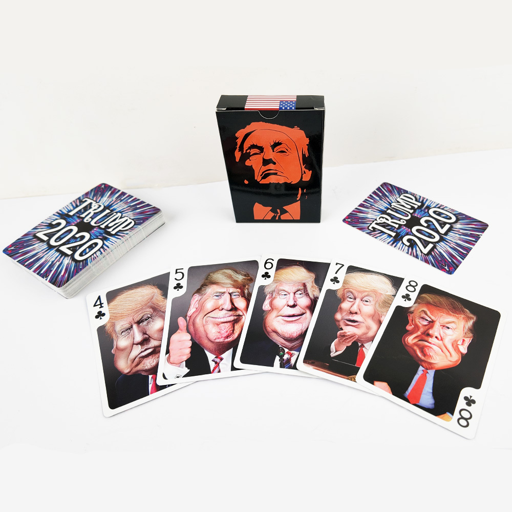 Caricatura engraçada do presidente dos EUA, Donald Trump, cartas de jogar pôquer personalizadas