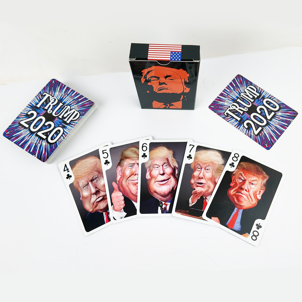 Caricatura engraçada do presidente dos EUA, Donald Trump, cartas de jogar pôquer personalizadas