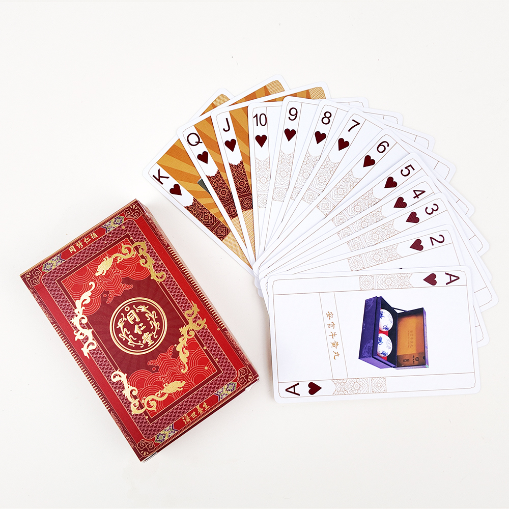 Baralho de pôquer de cartas promocionais personalizadas por atacado