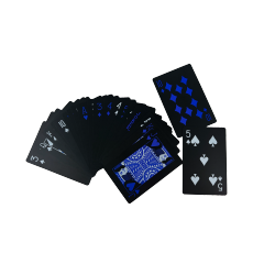 Custom Black PVC Playing Cards — True PVC Waterproof Deck with Royal Blue Foil Finish and Custom Spot-UV Tuck Box for Bars, Outdoor Events & Branded Gifts,Thriwa Poker ,Custom Black PVC Playing Cards — True PVC Waterproof Deck with Royal Blue Foil Finish and Custom Spot-UV Tuck Box for Bars, Outdoor Events & Branded Gifts