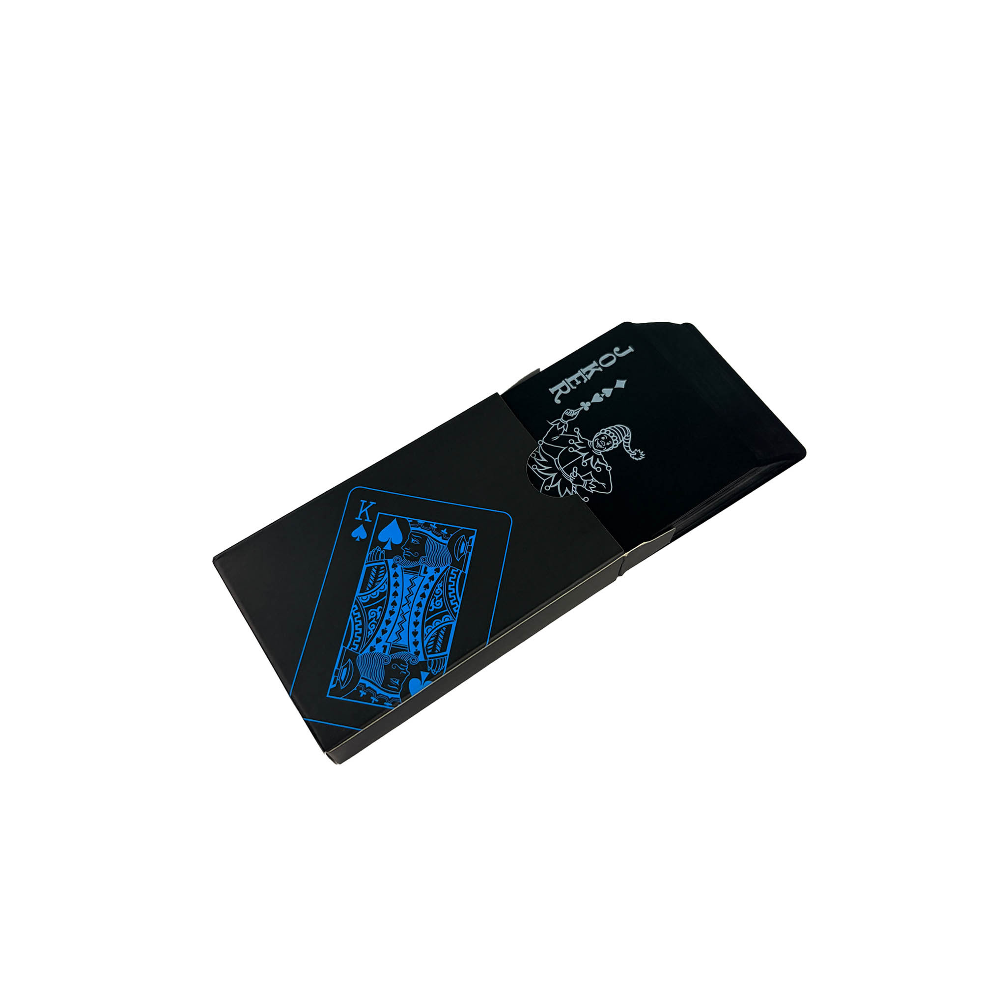 Custom Black PVC Playing Cards — True PVC Waterproof Deck with Royal Blue Foil Finish and Custom Spot-UV Tuck Box for Bars, Outdoor Events & Branded Gifts,Thriwa Poker ,Custom Black PVC Playing Cards — True PVC Waterproof Deck with Royal Blue Foil Finish and Custom Spot-UV Tuck Box for Bars, Outdoor Events & Branded Gifts