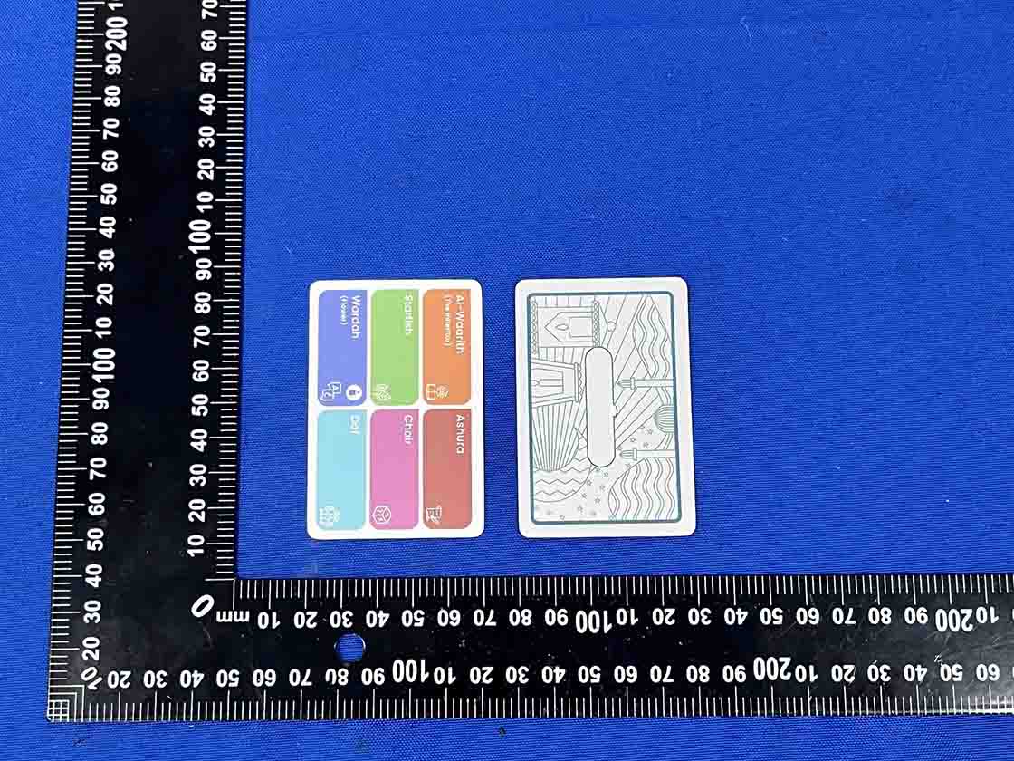 THRIWA CE certified custom kids memory cards placed on measurement ruler for EN71 toy safety compliance