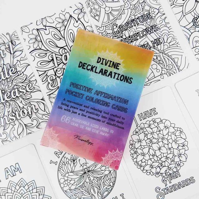 Divine Declarations Positive Affirmation Pocket Coloring Cards,Thriwa Poker ,Divine Declarations Positive Affirmation Pocket Coloring Cards