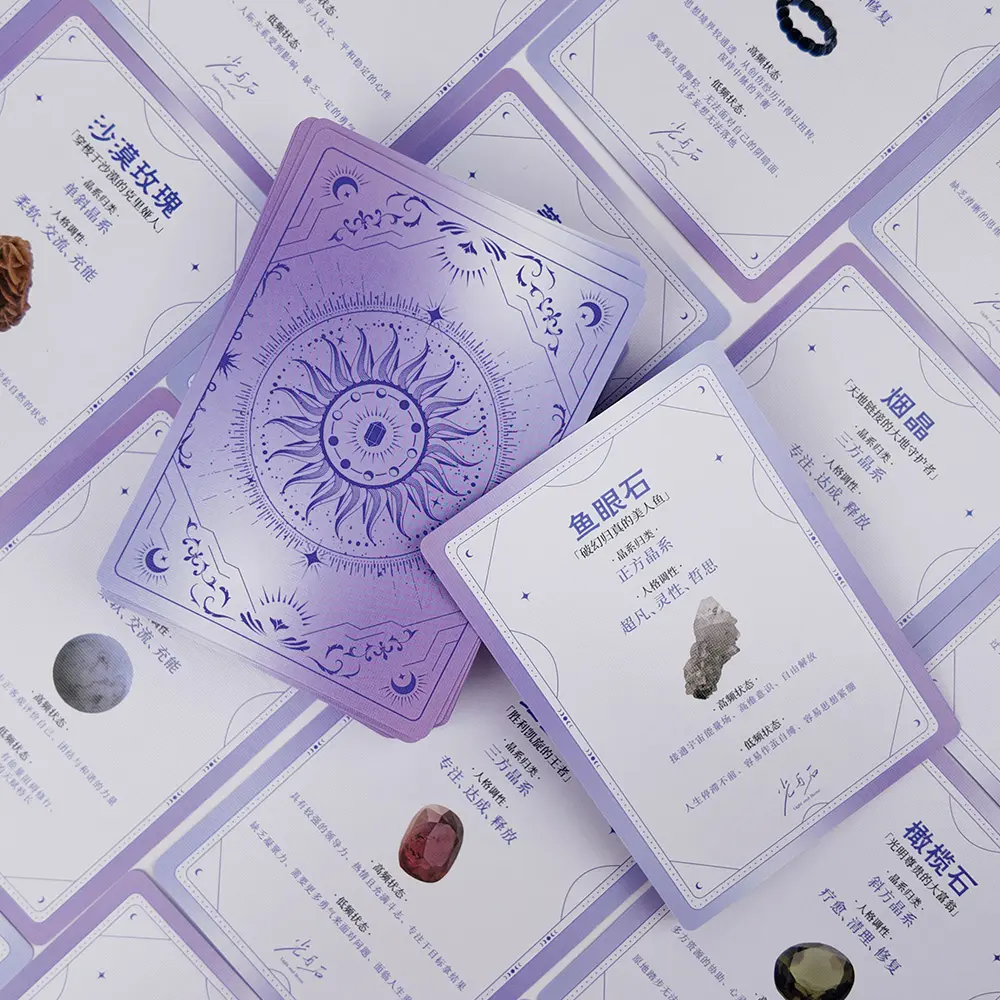 custom crystal personality cards showing gemstone archetypes