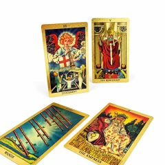 Custom Gold Foil Tarot Cards with Gilded Edges,Thriwa Poker ,Custom Gold Foil Tarot Cards with Gilded Edges