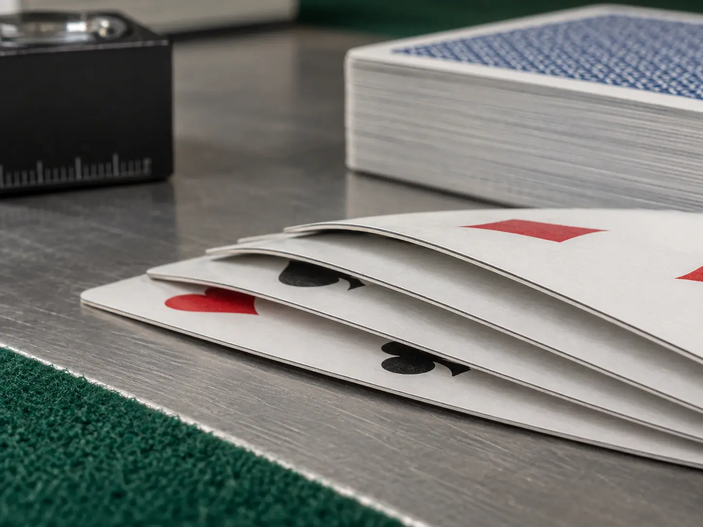 Custom paper playing cards made with flexible German black core cardstock