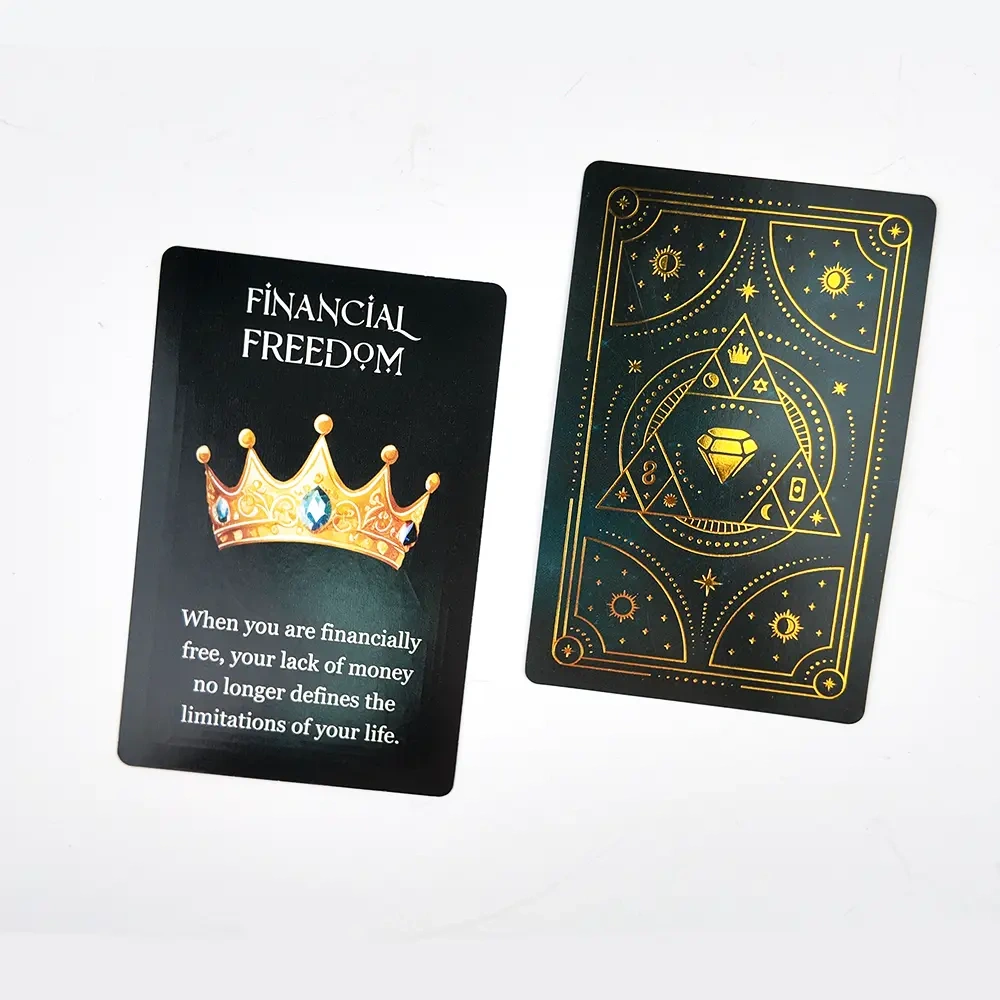 Custom Black & Gold Foil Oracle Cards – OEM Deck Printing,Thriwa Poker ,Custom Black & Gold Foil Oracle Cards – OEM Deck Printing