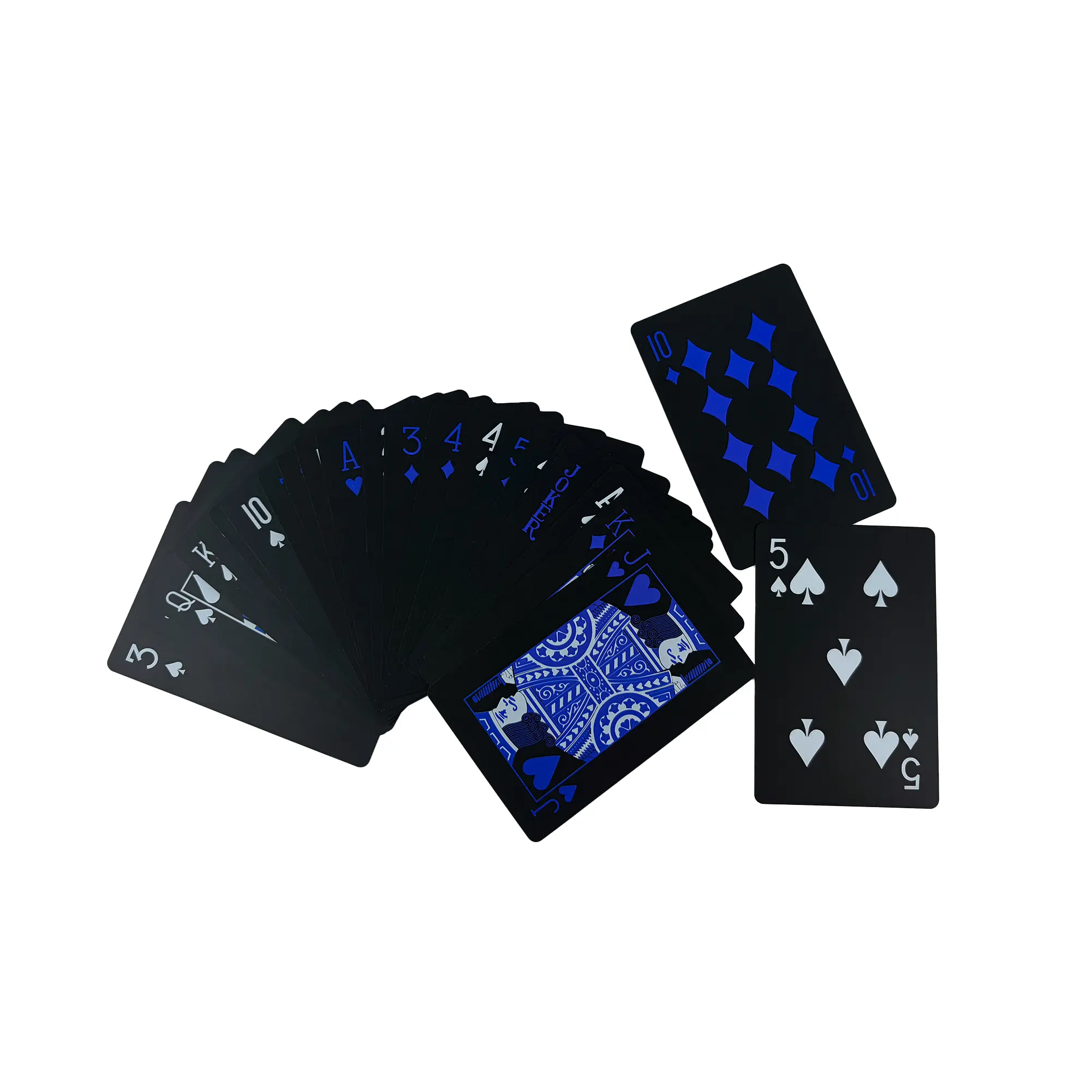 Carte da gioco nere personalizzate in PVC impermeabile con astuccio
