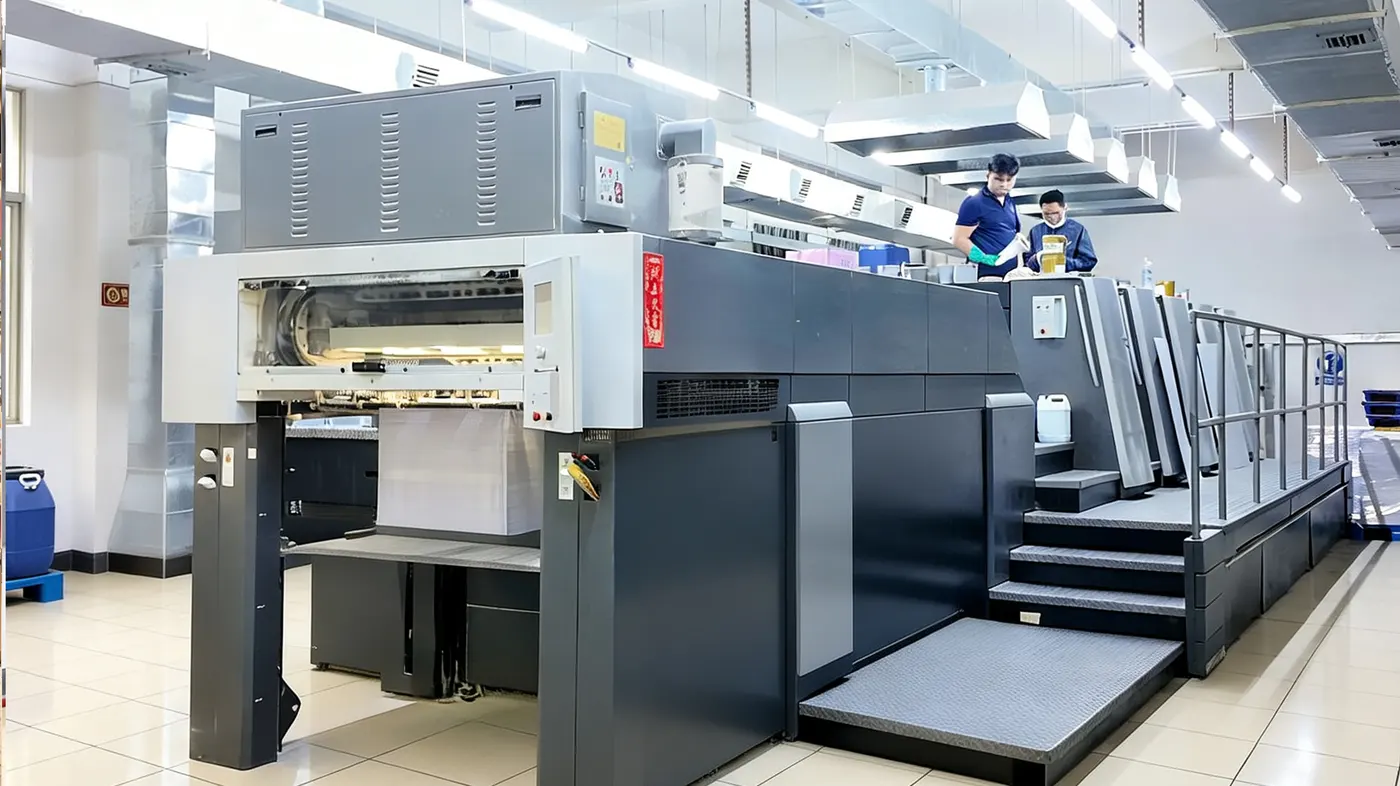 Heidelberg printing press at the THRIWA card factory
