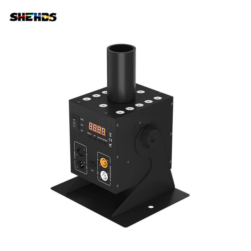 SHEHDS Машина CO2-струя с светом 12x3 Вт RGB 3in1 – регулируемый угол 90°