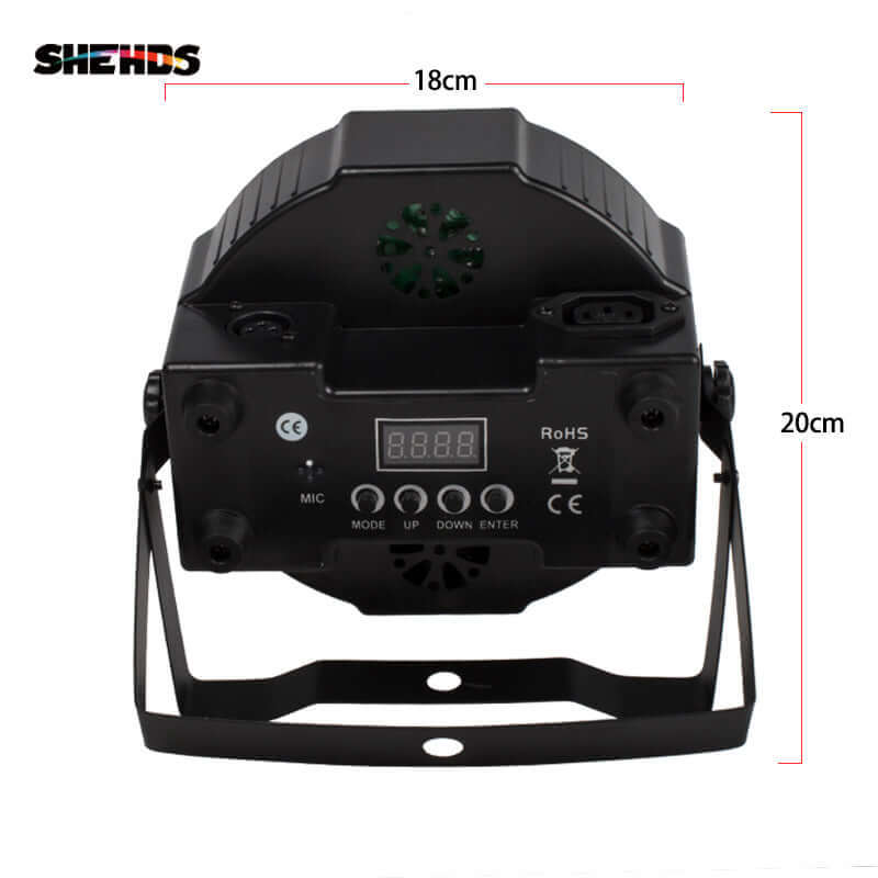 SHEHDS Тихий тонкий светодиодный Par-свет 7x18 Вт RGBWA+UV