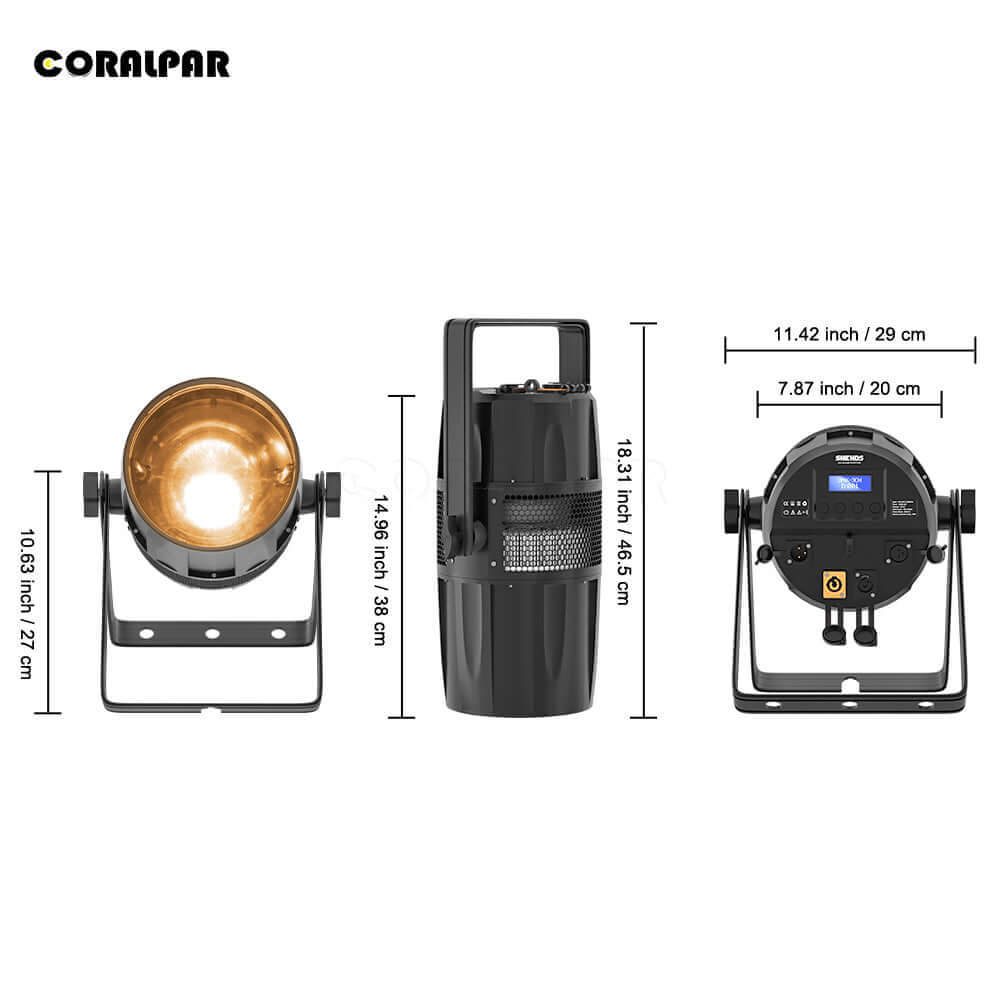 CORALPAR Водонепроницаемый тёплый белый светодиодный COB-свет 300 Вт зум и Wash Par-свет