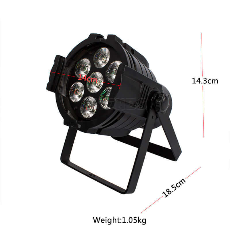 SHEHDS Мини светодиодный Par-свет 7x18 Вт 6in1 RGBWA+UV алюминиевый сплав
