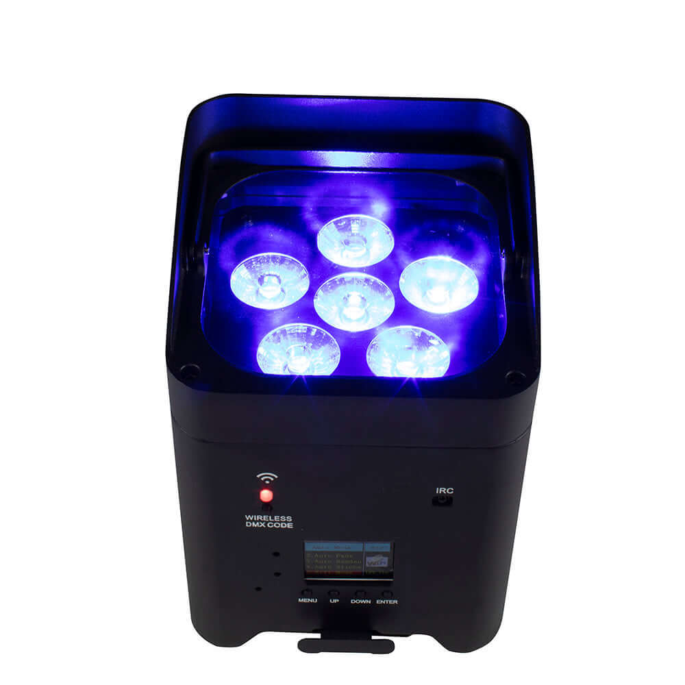 SHEHDS Беспроводной аккумуляторный светодиодный uplight Par-свет 6x18 Вт 6in1 RGBAW+UV с пультом ДУ