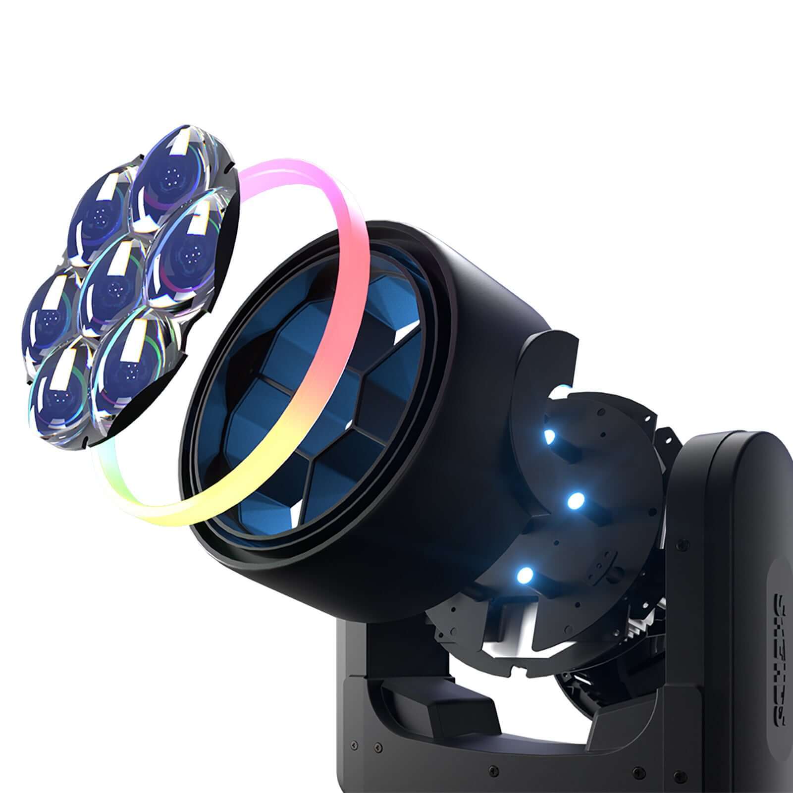 SHEHDS Светодиодный подвесной прожектор Bee Eye 7x40 Вт с зумом и Wash RGBW/RGBL/RGBLAC