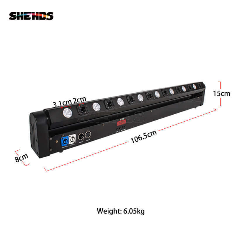 SHEHDS Подвесной прожектор 8 глаз, 8x500 мВт красный лазер с 8x9 Вт RGB Beam