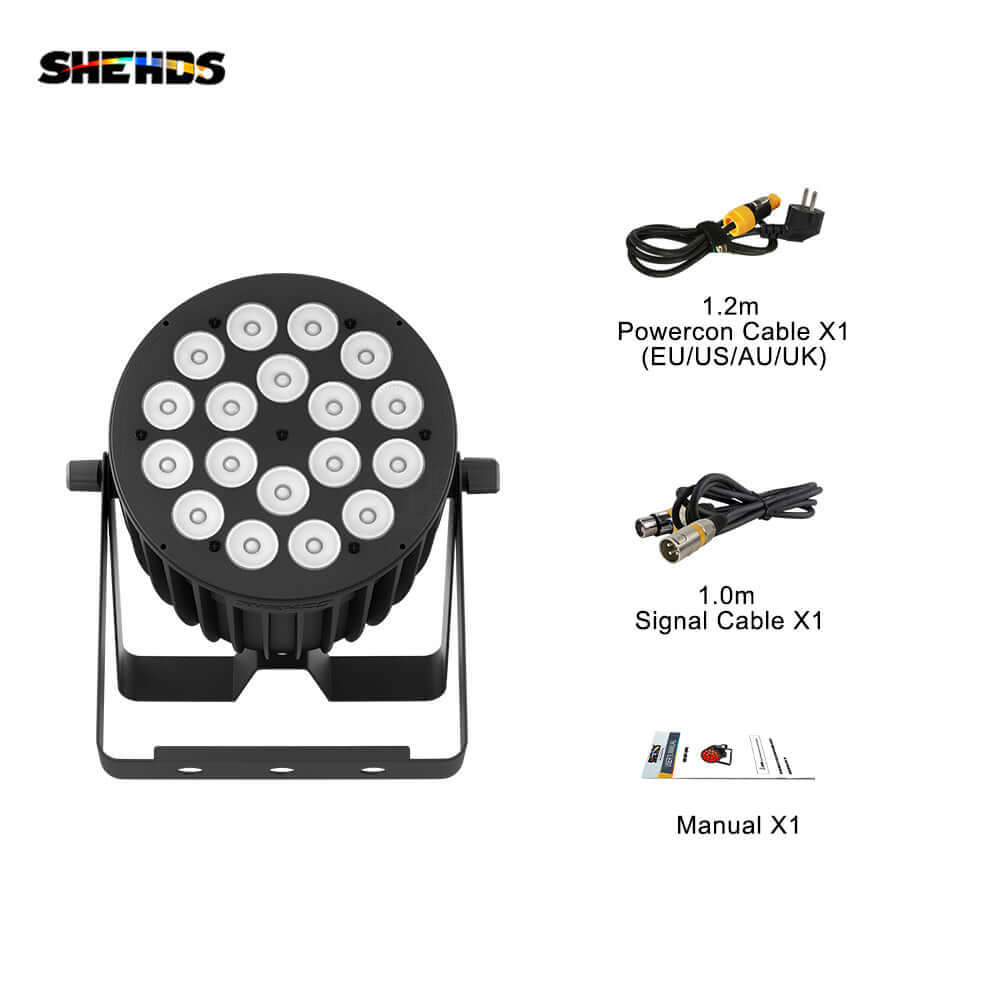 SHEHDS Новая версия светодиодного Par-света 18x18 Вт RGBWA+UV 6in1 большой алюминиевый сплав