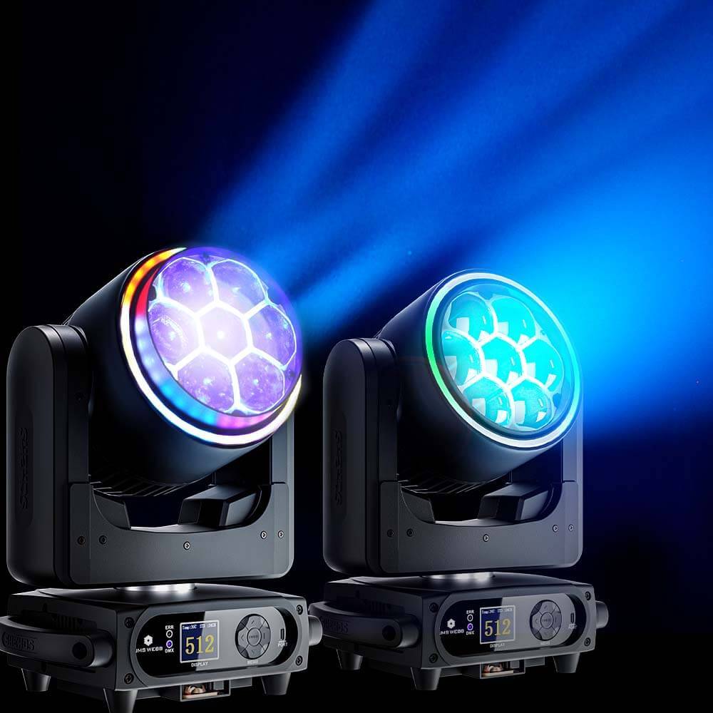 SHEHDS Светодиодный подвесной прожектор Bee Eye 7x40 Вт с зумом и Wash RGBW/RGBL/RGBLAC