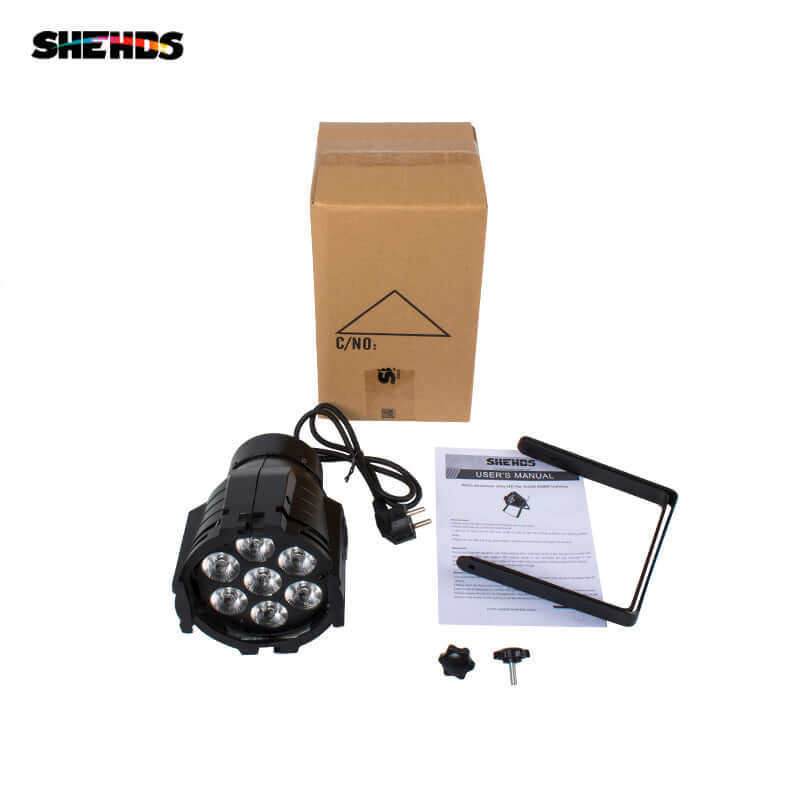 SHEHDS Мини светодиодный Par-свет 7x18 Вт 6in1 RGBWA+UV алюминиевый сплав