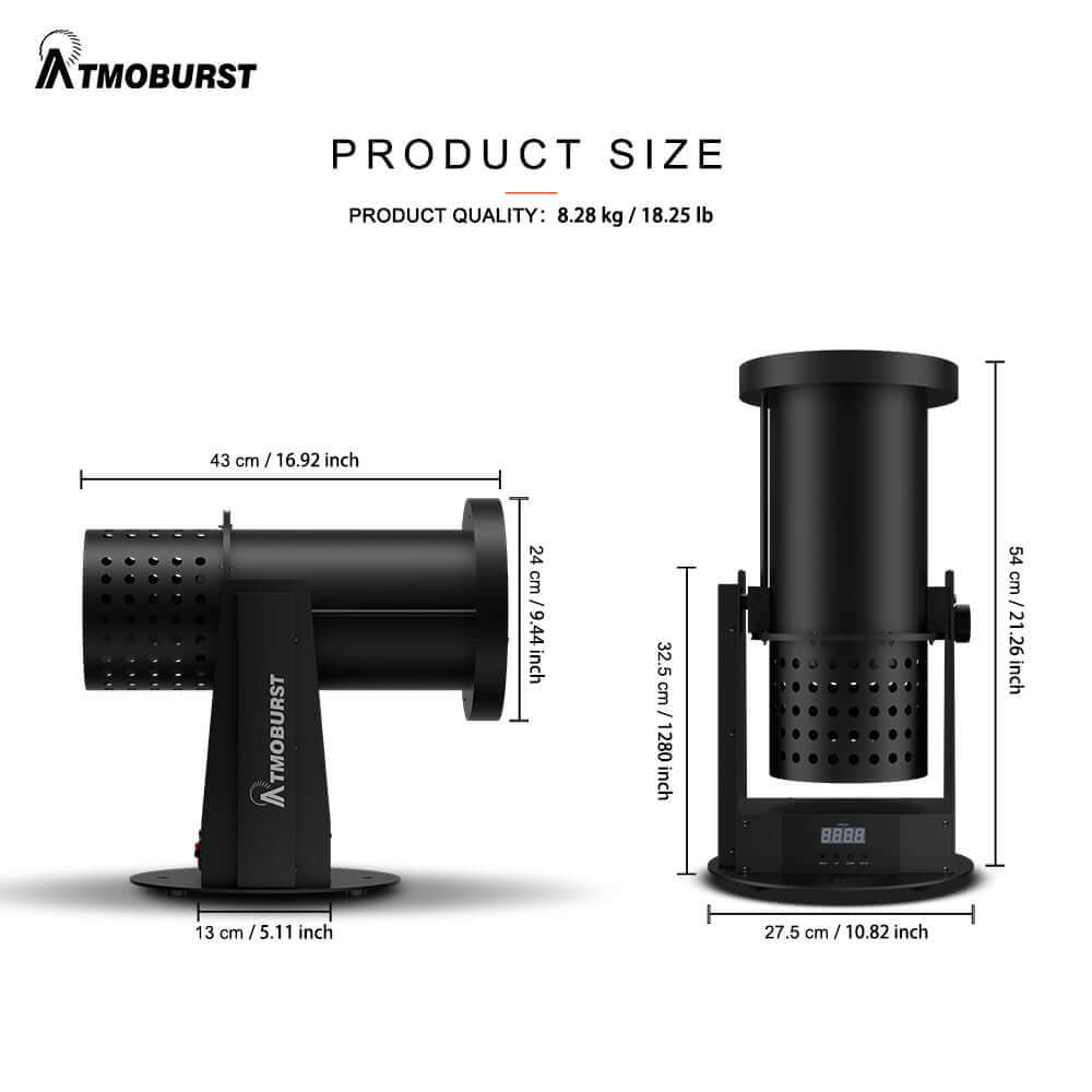 ATMOBURST Машина конфетти 1500 Вт со светодиодами 12x4 Вт RGB регулируемый угол