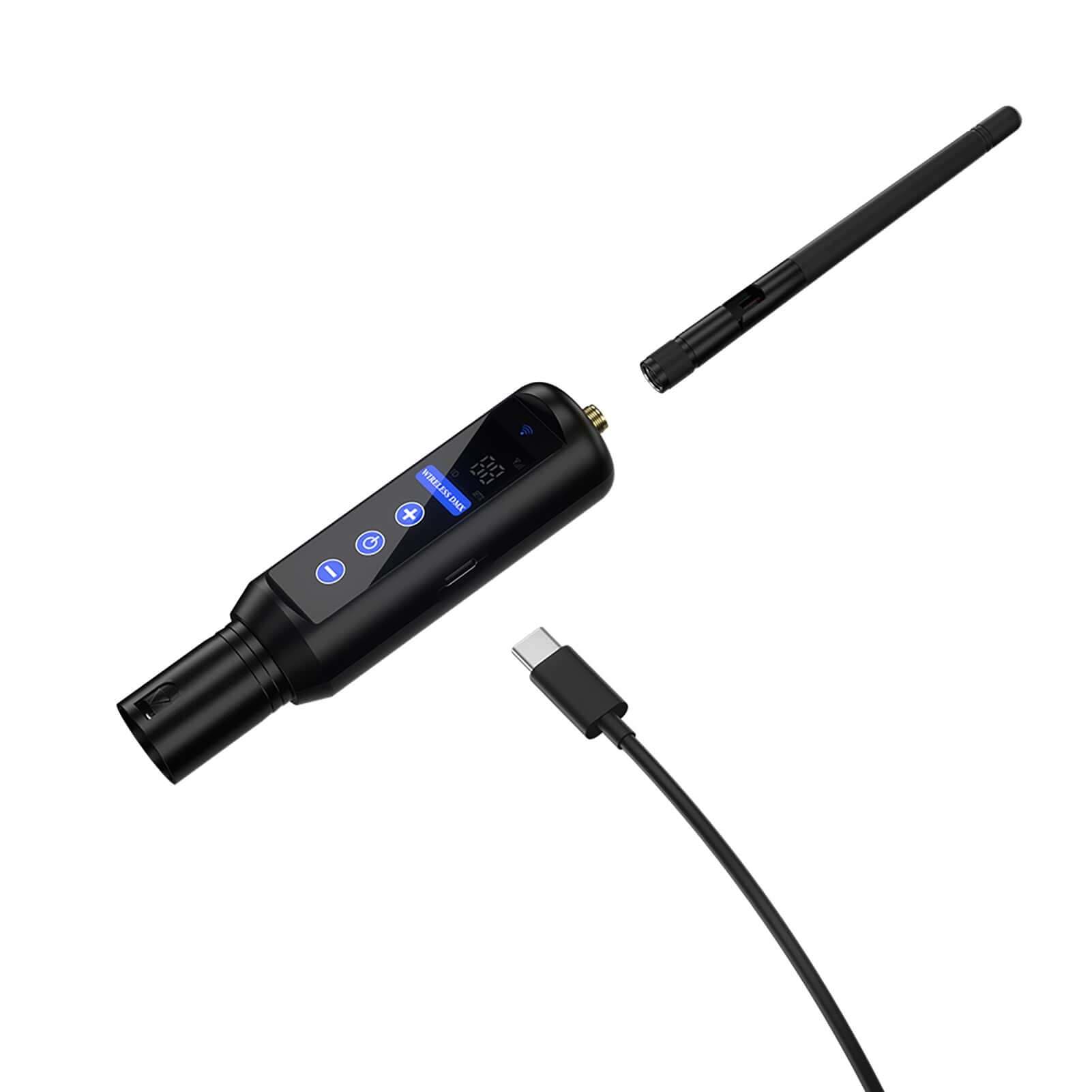 Беспроводной передатчик и приёмник DMX 512 2.4G с аккумулятором и OLED-сенсором для сценического света