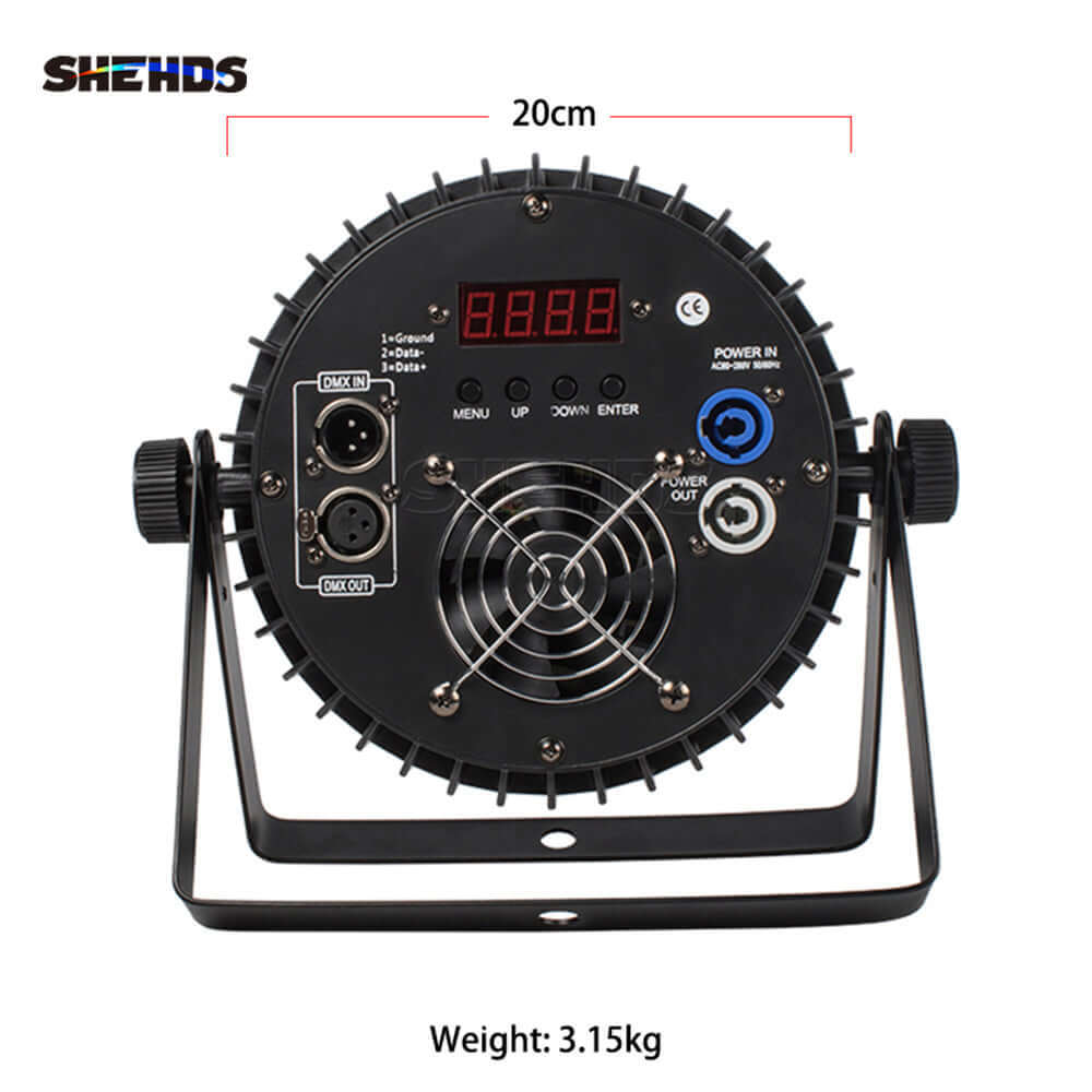 SHEHDS Плоский светодиодный Par-свет 18x12 Вт RGBW 4in1 алюминиевый сплав DMX512