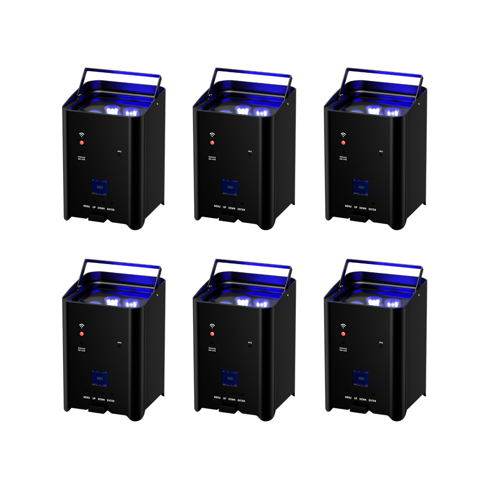 SHEHDS Беспроводной аккумуляторный светодиодный uplight Par-свет 6x18 Вт 6in1 RGBAW+UV с пультом ДУ