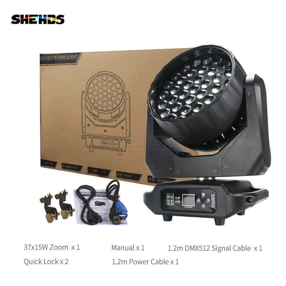 SHEHDS Мини светодиодный Wash подвесной прожектор 37x15 Вт RGBW с эффектом зума
