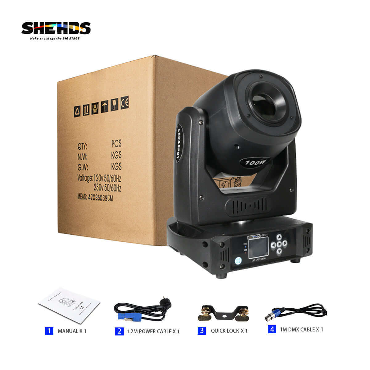 SHEHDS Светодиодный подвесной прожектор Gobo 100 Вт 6 призм с светодиодным кольцом и ЖК-дисплеем