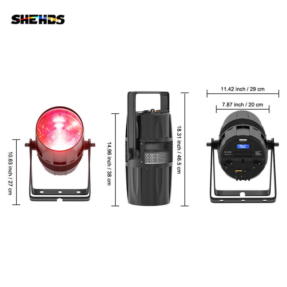 SHEHDS IP65 Водонепроницаемый светодиодный зум и Wash COB Par-свет 300 Вт RGBW 4in1