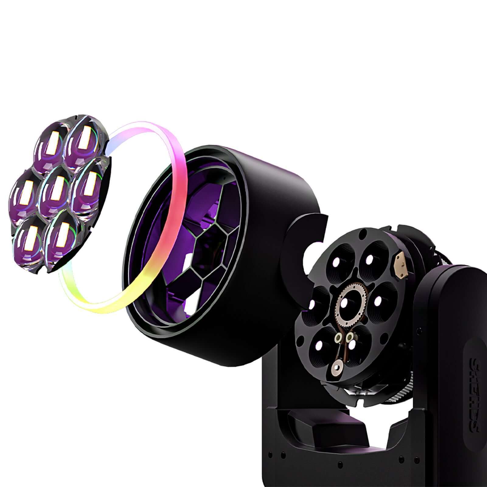 SHEHDS Светодиодный подвесной прожектор Bee Eye 7x40 Вт с зумом и Wash RGBW/RGBL/RGBLAC