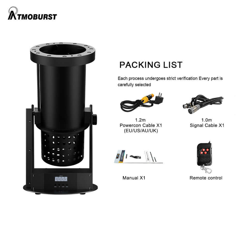 ATMOBURST Машина конфетти 1500 Вт со светодиодами 12x4 Вт RGB регулируемый угол