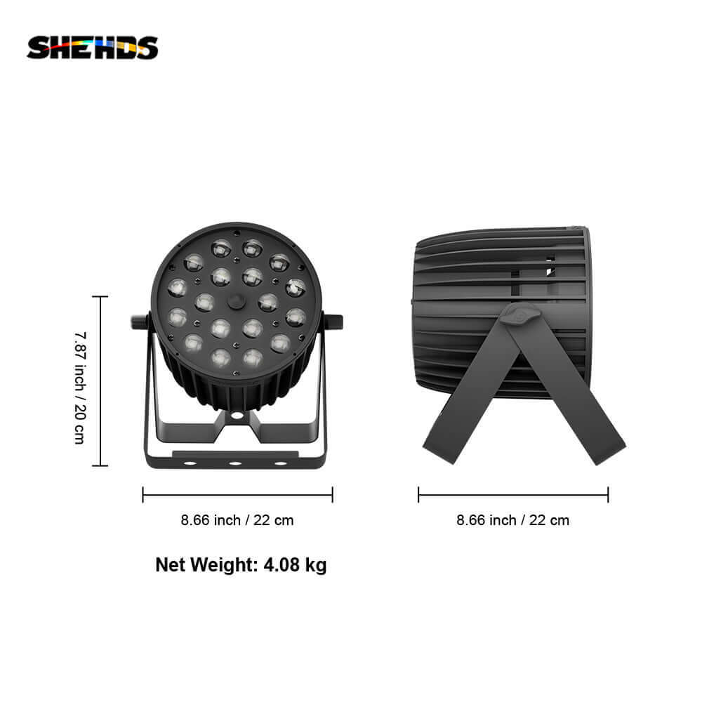 SHEHDS Новая версия светодиодного Par-света зум и Wash 18x18 Вт RGBWA UV 6in1 большой алюминиевый сплав