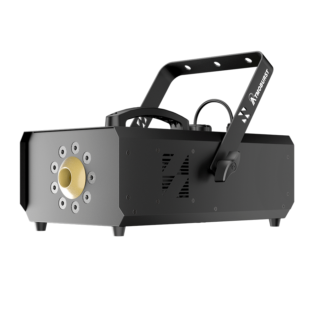 SHEHDS Дымовая машина RGB LED 1500 Вт с 9x3 Вт подсветкой, DMX и пультом ДУ для шоу и свадеб