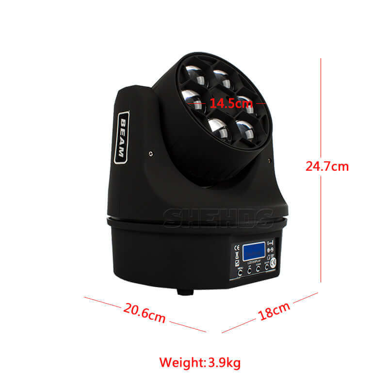 SHEHDS Светодиодный подвесной прожектор Bee Eye Beam и Wash 6x15 Вт RGBW 4in1