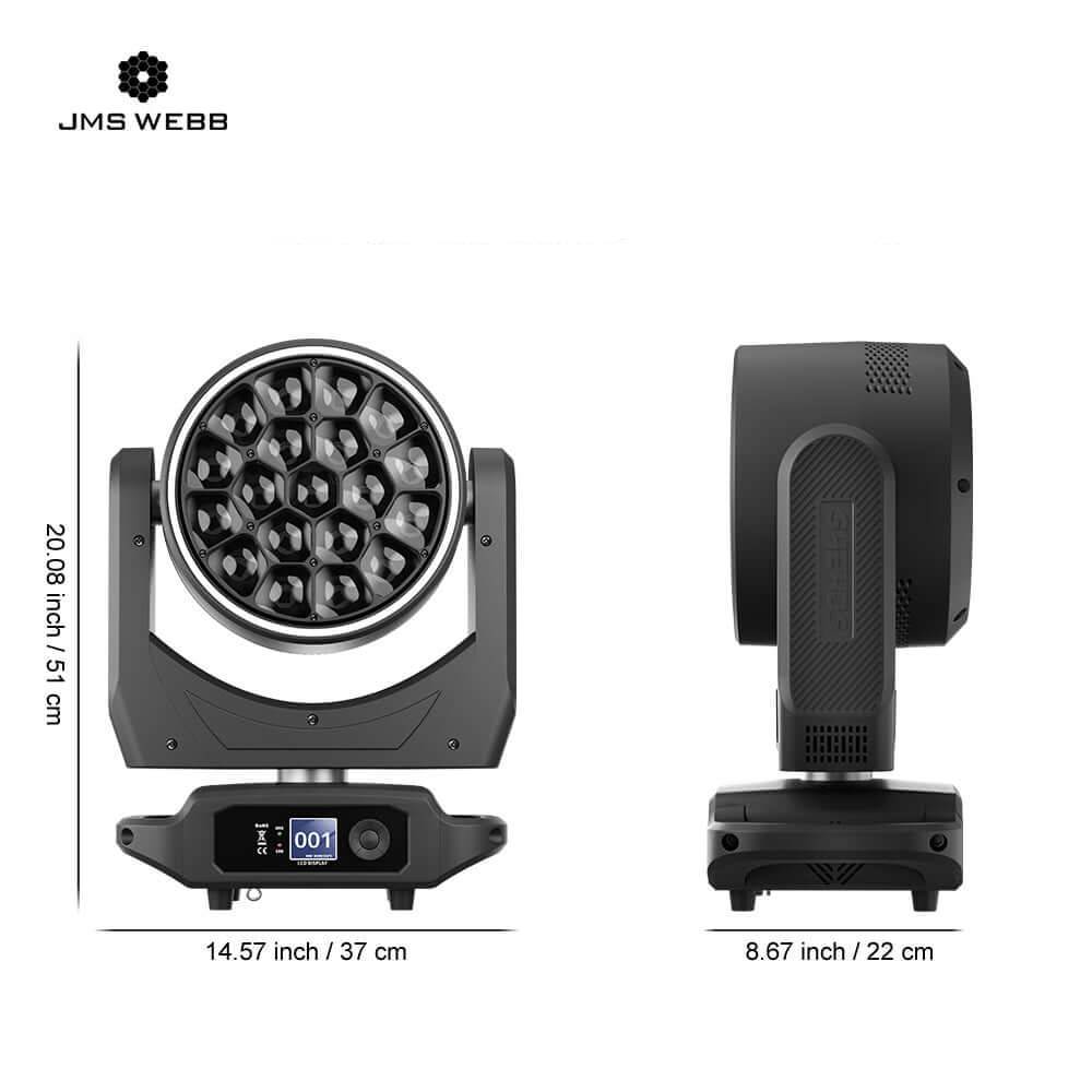 JMS WEBB Светодиодный RGBW 4in1 Bee Eye подвесной прожектор 19x40 Вт зум и Beam и Wash