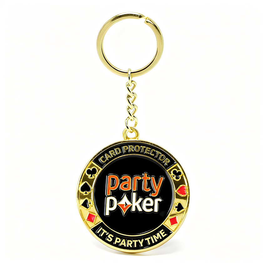 New Design Custom logo Poker Chip Metal Souvenir Keychain