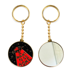 Cheap Free Design Cute Small Mini Polished Keyring Pocket Mirror Keychain