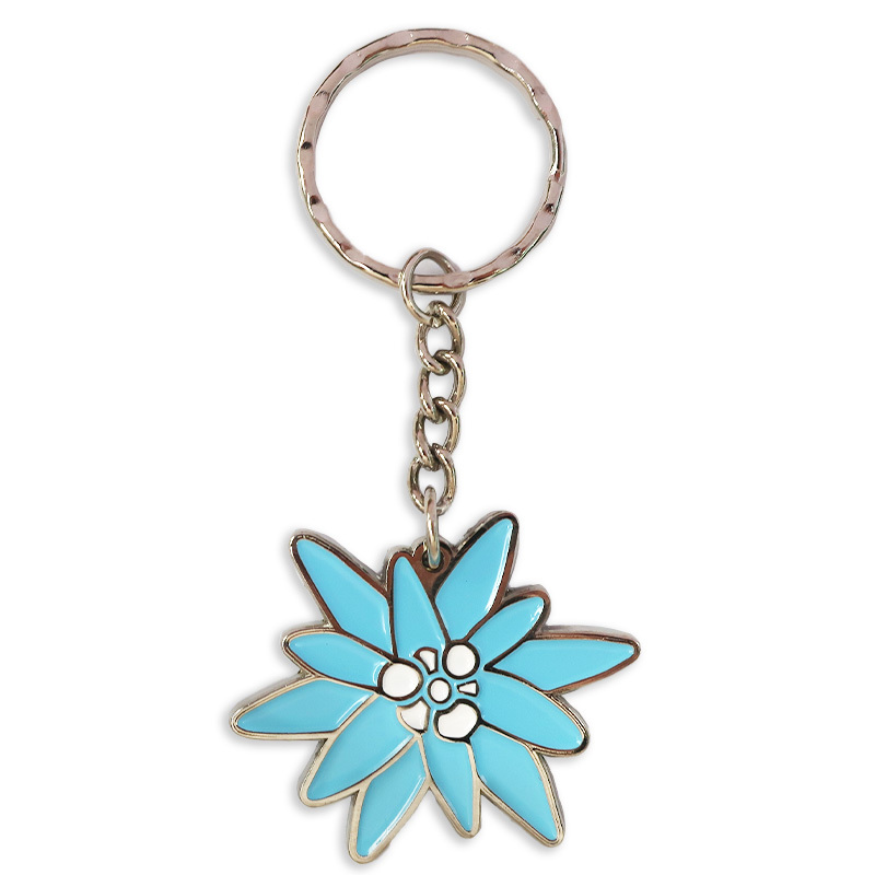 New Trendy Custom Dye Black Color Keyring Diy Metal Anime Digital butterfly Keychains