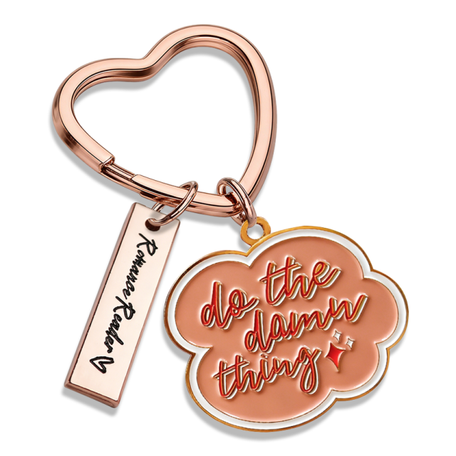 Factory Marking Gold Color Stylish Metal Badge Keychain