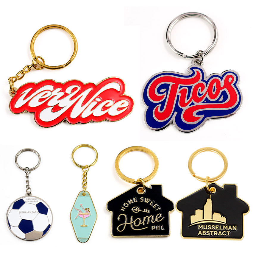 Wholesale Custom Activity Epoxy Doming Keyring Plain Name Tag Charms Key Chains for Bags