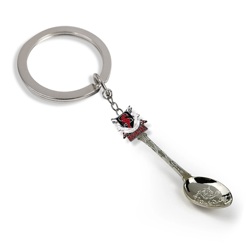 High Quality Custom Souvenirs Gift Shape painted 2d Keyring Metal Mini Spoon Keychain