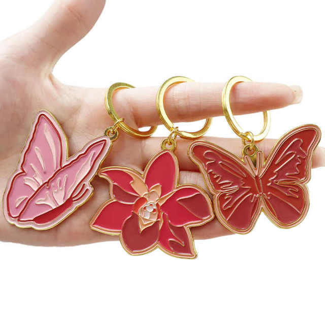Fast Custom Colourful butterfly Keyring Multicolour Lobster Key Chains Custom logo for Brand