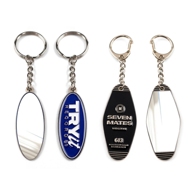 Cheap Free Design Cute Small Mini Polished Keyring Pocket Mirror Keychain