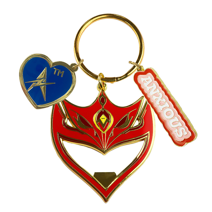 High Quality Custom Round Custom logo Epoxy Tourist Bottle Qr Code logo Opener Keychain