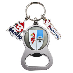 High Quality Custom Round Custom logo Epoxy Tourist Bottle Qr Code logo Opener Keychain