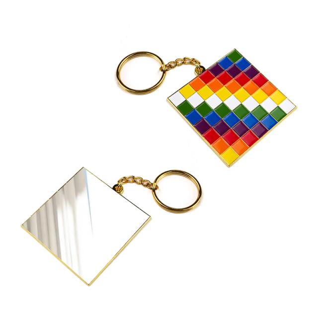 Cheap Free Design Cute Small Mini Polished Keyring Pocket Mirror Keychain