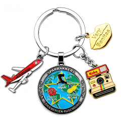 Personalised Name Keyring Custom Decorative Airplane Charms Metal Keychain Mechanical