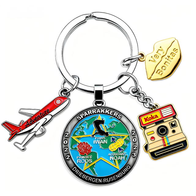 Personalised Name Keyring Custom Decorative Airplane Charms Metal Keychain Mechanical
